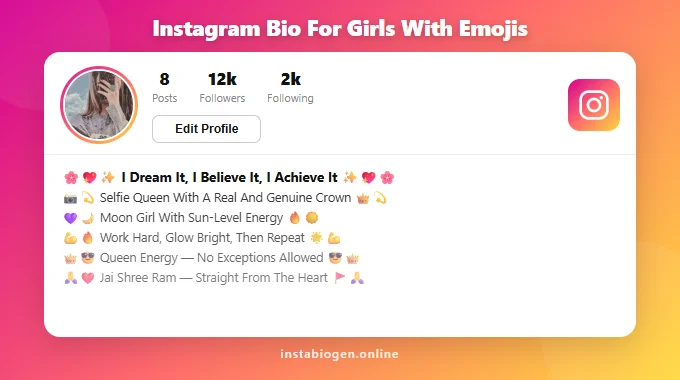 Instagram Bio For Girls With Emojis